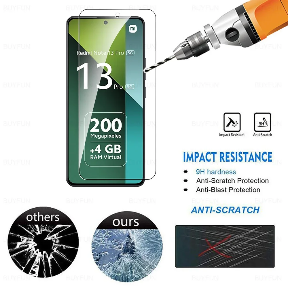 8 in 1 Tempered Glass For Redmi Note 13 Pro 5G Camera Glass Xiaomi Note13 14 Note14 13Pro Note13Pro 4G HD Lens Screen Protector