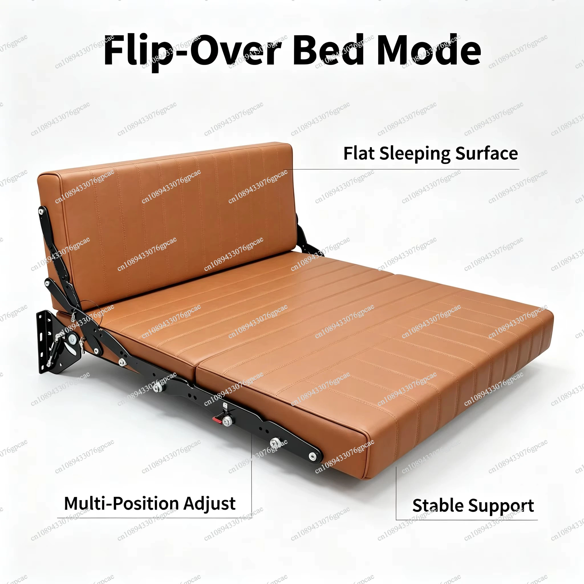 Space-saving PU Leather RV Wall-mounted Flip-over Sofa Bed for RVs and Caravans