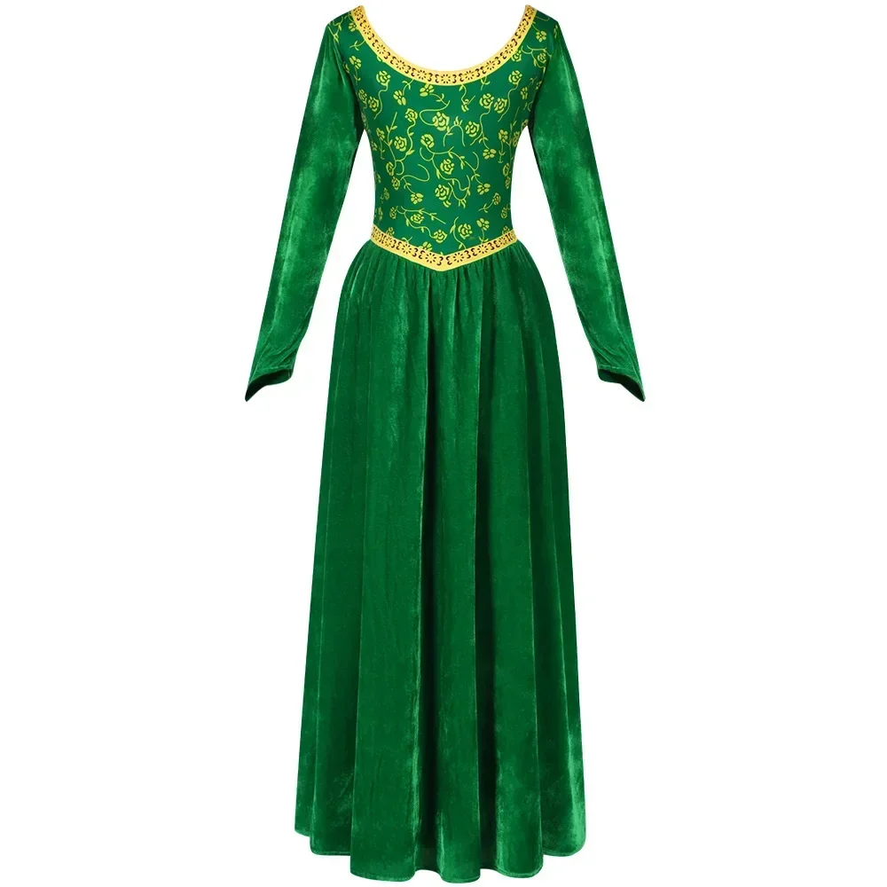 Disfraz de Halloween para niños y adultos, disfraz de monstruo Shrek, vestido verde, vestido de princesa Fiona de Halloween, disfraz de Cosplay