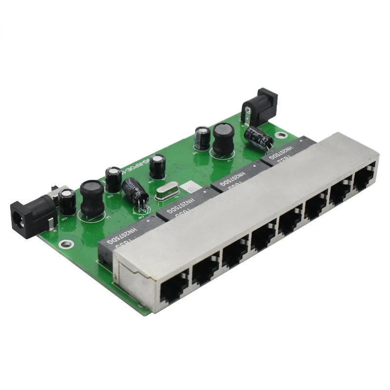 Iron Port 8FE port 10/100M Ethernet Reverse PoE 100 Base Switch with Vlan Isolation PCB Board