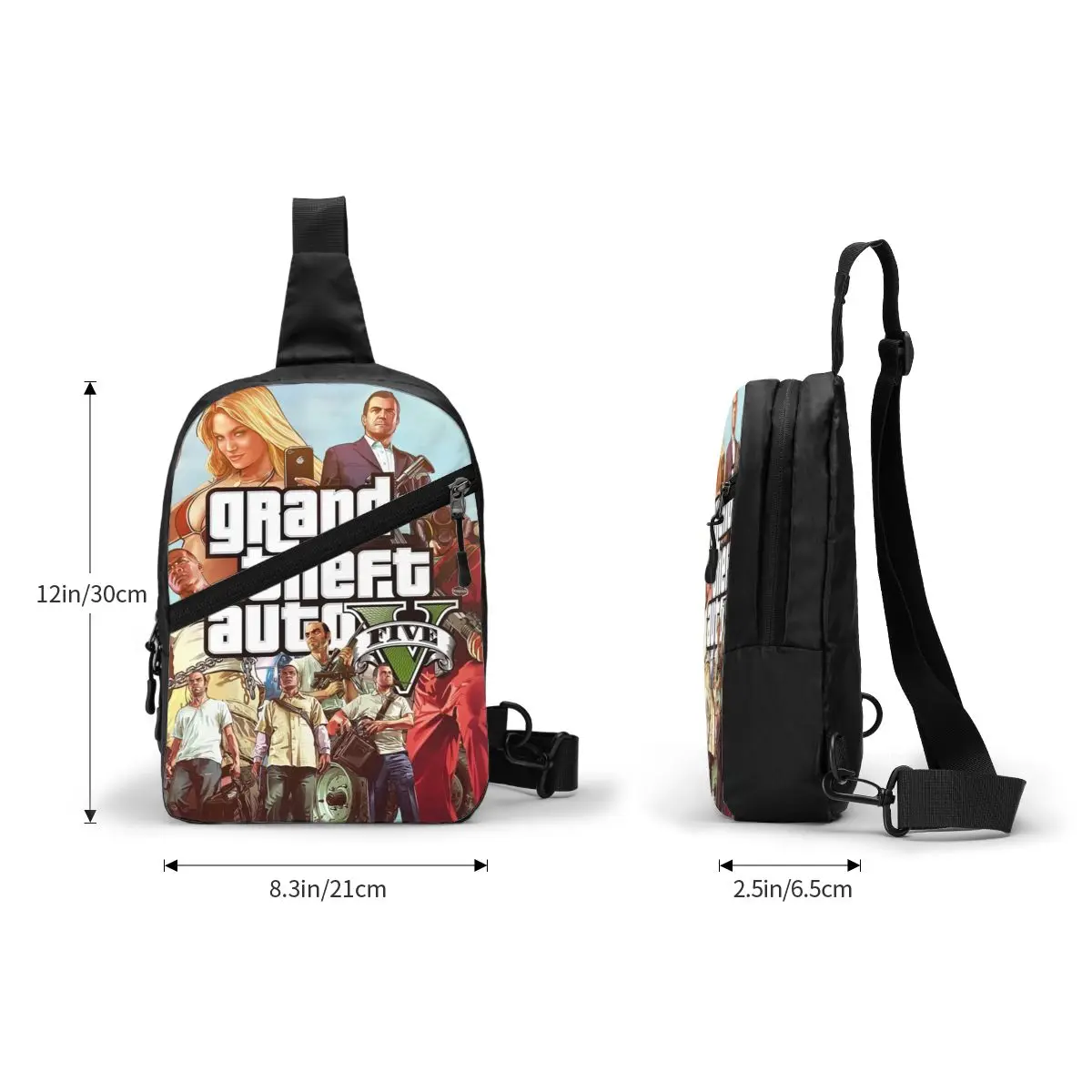 Cool Adventure Game Grand Theft Auto Sling Crossbody Mochila Homens GTA Ombro Peito Bolsas para Caminhadas