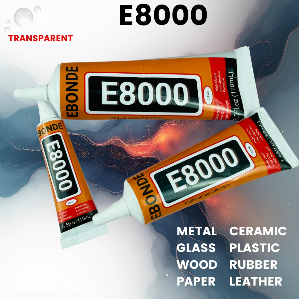 

Waterproof Clear E8000 Glue Phone Repair Fabric Wood Scrapbooking Contact Adhesive E-8000 Wth Precision Applicator