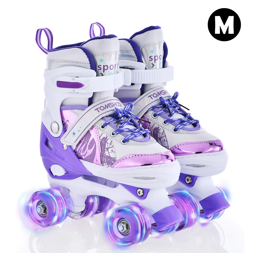 Jongens Meisjes Kinderschaatsen Kinderen Rolschaatsen Schaatsschoenen PU Knippert 4 Wielen Rolschaatsen Glijden Verstelbare Quad Sneakers