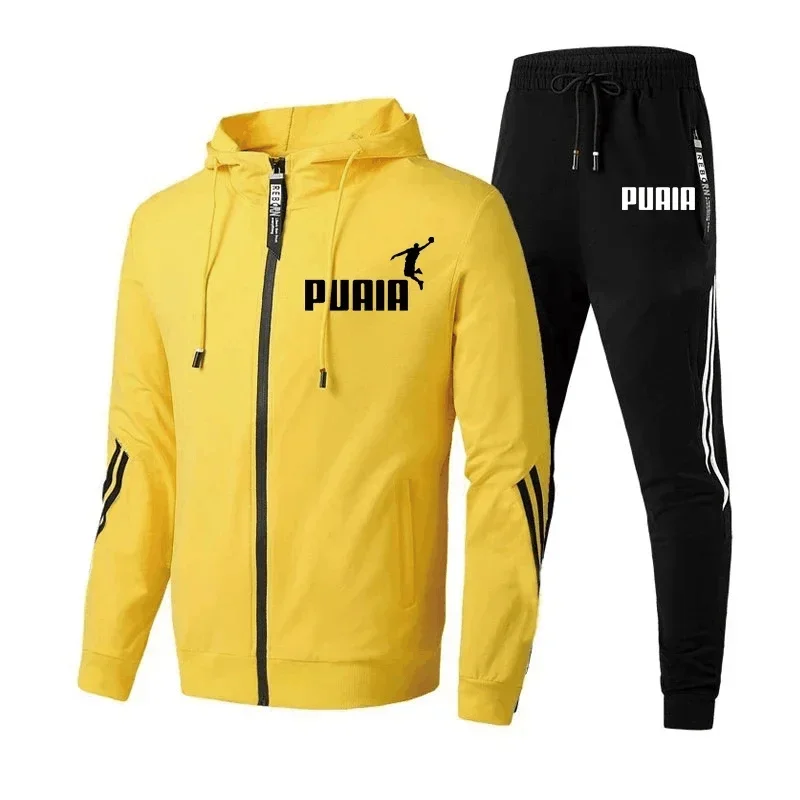 Traje de Jogging para hombre, suéter, Sudadera con capucha, chaqueta, pantalones deportivos, ropa para hombre, conjunto de 2 piezas, Otoño/Invierno,