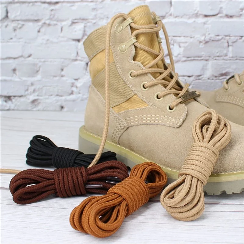 2 teile/para Runde Solide Polyester Schwarz Braun Schnürsenkel Für Marder Boot Frauen Männer Outdoor Wandern Stiefel Sport Schuhe Spitze Saiten – Detail 4