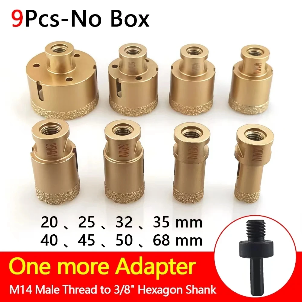 6 Pcs M14 Gewinde Diamant Trockenen Bohrer Vakuum Gelötete Bohren Core Bits Set Porzellan Fliesen Kronen Granit Marmor Loch sah Werkzeuge