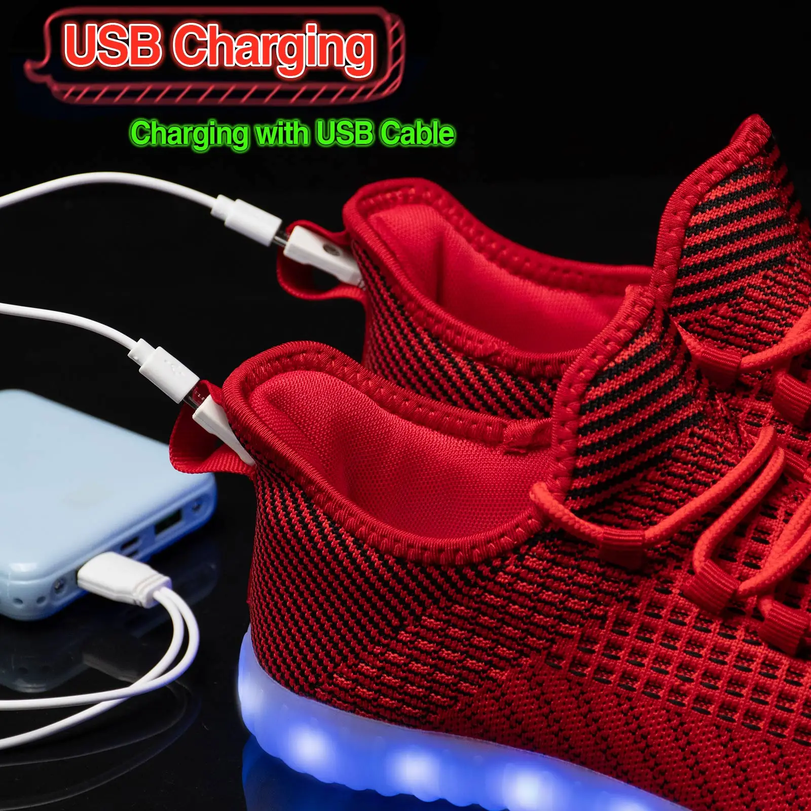 Tägliche Freizeitschuhe für Herren, Schuhe mit schillernden Lichtern, atmungsaktive Mesh-Laufschuhe, weiche und bequeme Herrenschuhe – Detail 27