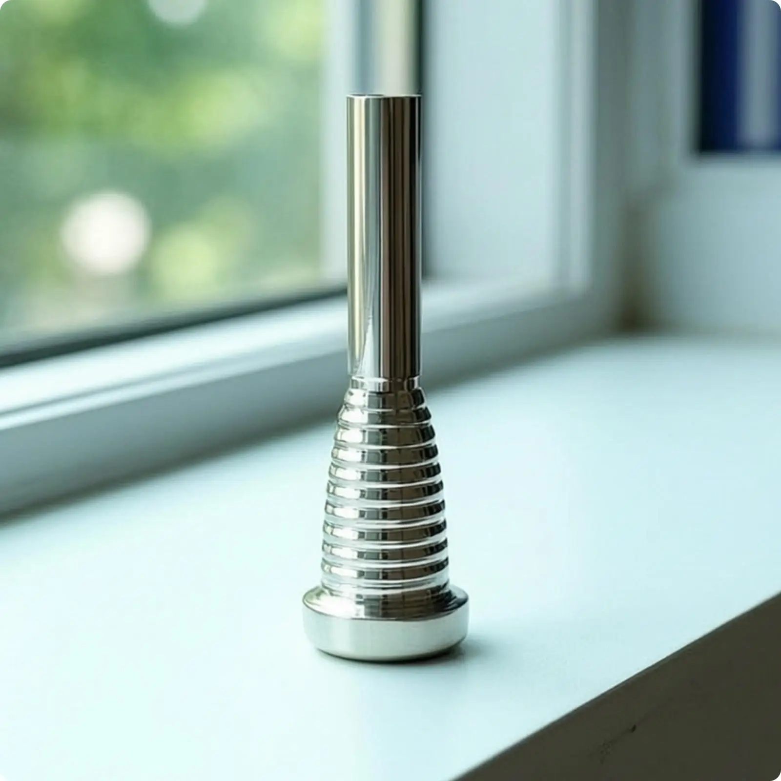 Premium Silver Trumpet Mouthpiece Ridged Brass Accessory for Adult Professional Trumpet Instrument