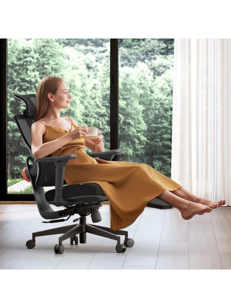 Krzesło Ergonomiczne NEWTRAL MagicH-BP z Podnóżkiem, Automatycznie Przystosowującym się do Postawy Oparcia, Adaptacyjnym Podparciem Dolnej Części Pleców, Regulowanymi Podłokietnikami i Zagłówkiem — 2