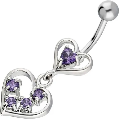 Getss 3401 Prg080A Heart Model Steel Navel Piercing