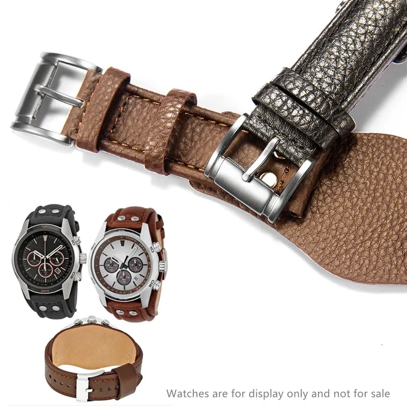 

20mm 22mm Leather watch strap for Fossil CH2564 CH2565 CH2891 CH3051 FS4813 ME3102 AM4535 AM4486 AM4532 Men Rivet Watch Band