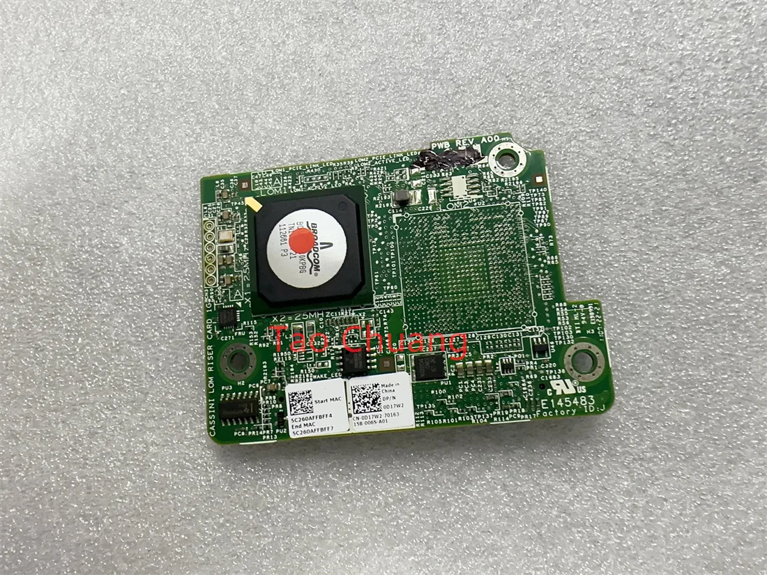 FOR Dell Powerage M915 BCM5709 Server 1GB Network Card Lan Subcard 0D17W2 D17W2