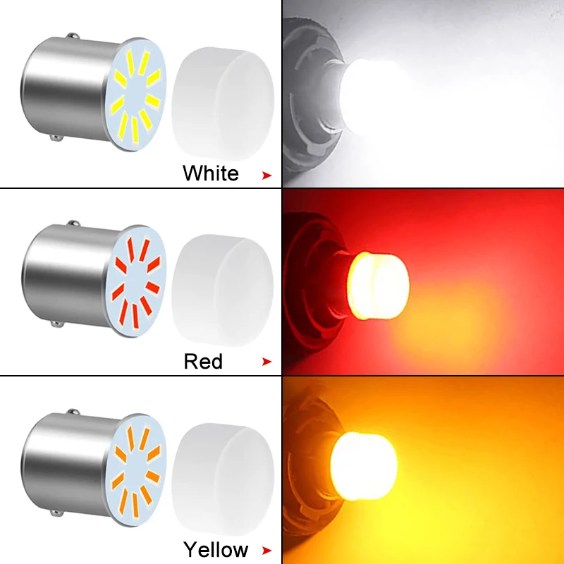 Carro Reverse Brake Estacionamento Lâmpadas Backup, LED Turn Signal Light, Lâmpadas Backup Branco, 12V, 7000K, P21, 5W, BAY15D, 1157, P21W, BA15S, 1156, 2 Pcs, 6 PCes, 10 PCes