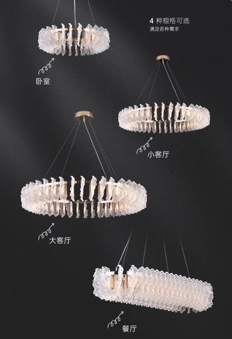 French light luxury living room pendant lamp bedroom dining room lighting fixture flower series villa pendant lamp