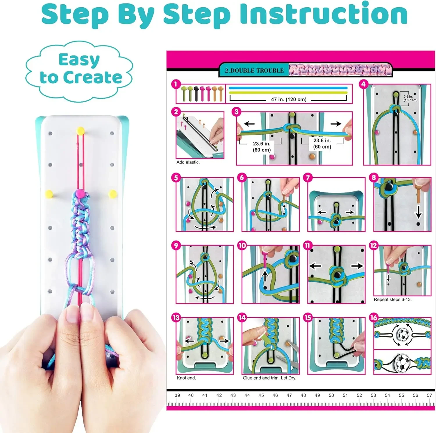 Weaver Set for Girls to Play Home and Weave Colorful Bracelets Craft Toys Children's DIY Friendship Hand Rope