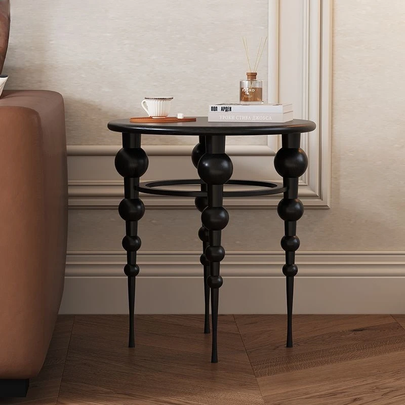 

Living room bedside mini coffee table sofa American retro solid wood edge table