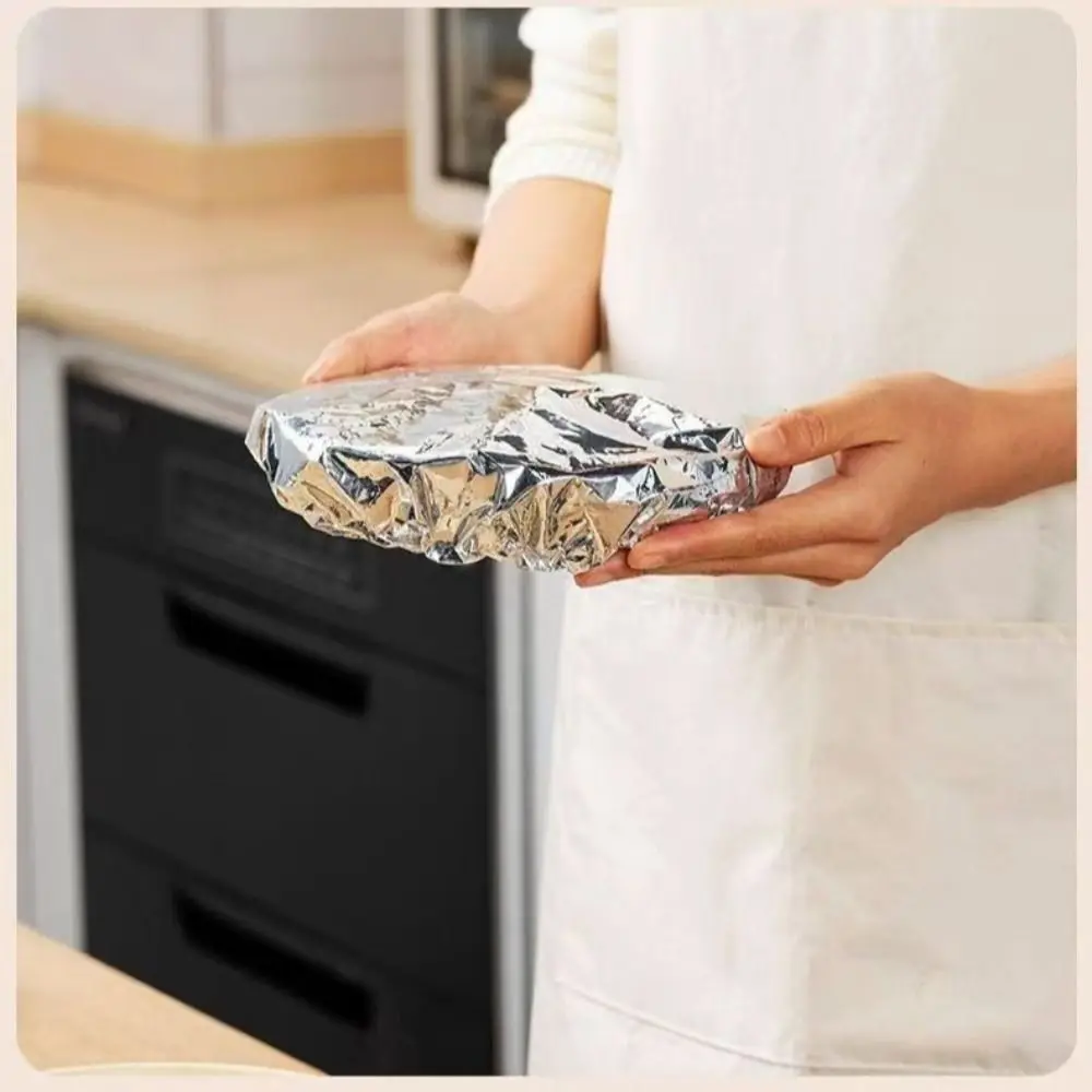 10Pcs Reusable Aluminum Foil Bowl Cover Food Grade Refrigerator Accessories Food Insulation Cover Food Storage Covers Universal