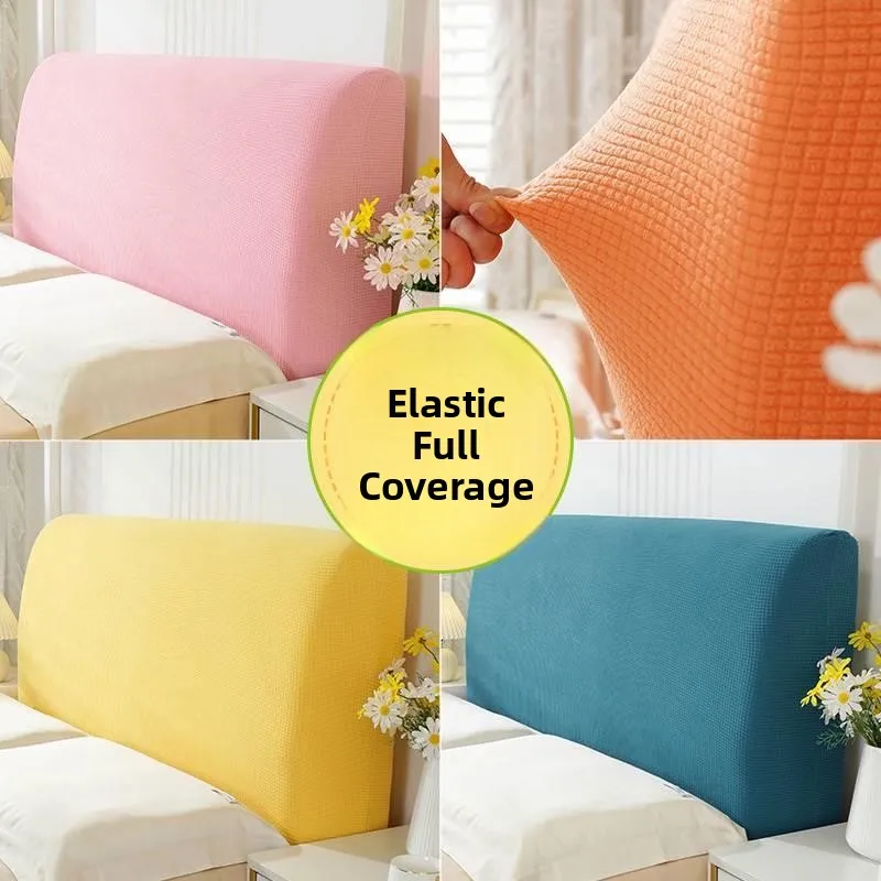 Modern Simple Style Bedside Cover Full Wrap around Elastic Dust Proof  Scratch Resistant Soft Bed Backrest Cover Protector
