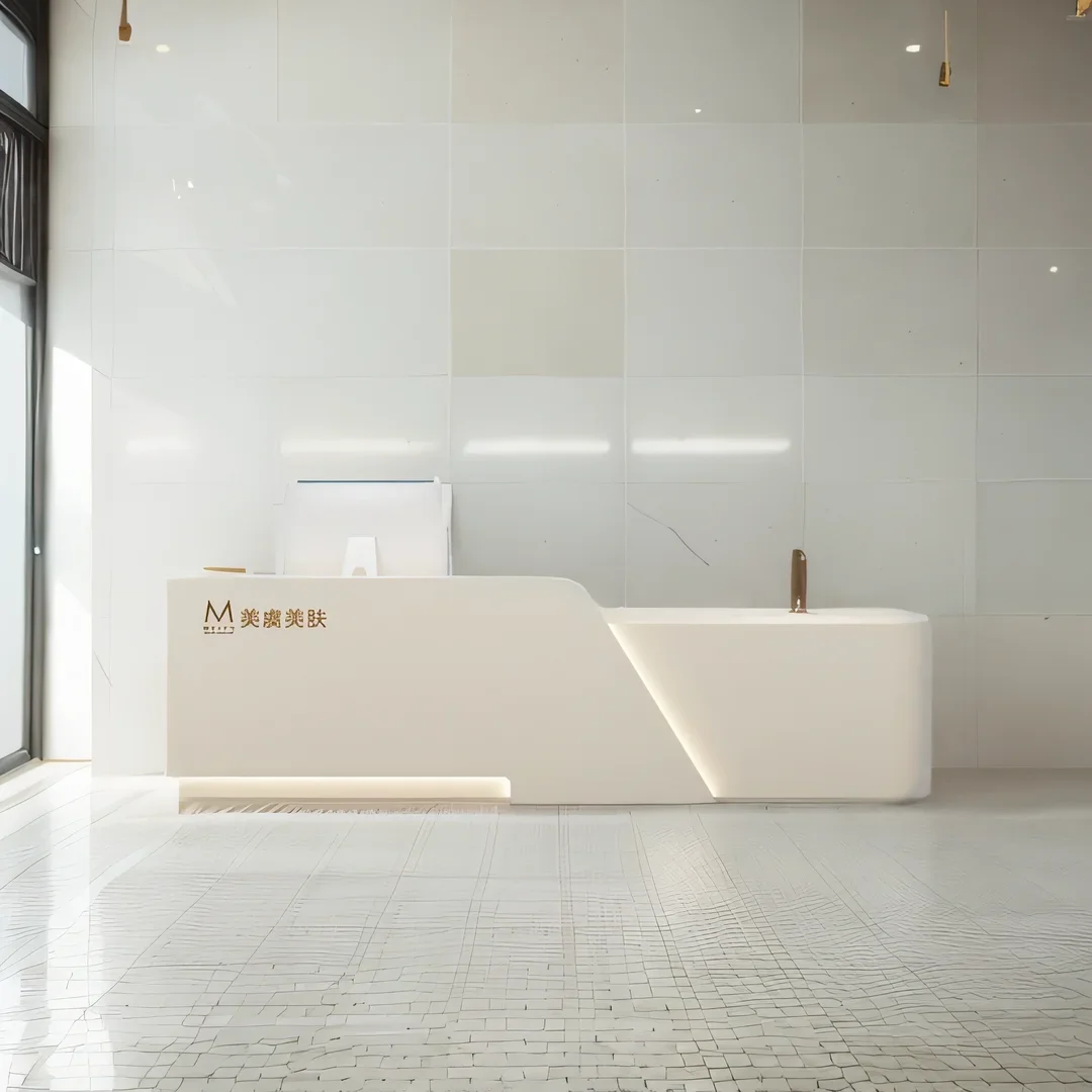 

Receptionist Front Desk Salon Advanced Luxury Receiption Beauty Center Reception Furniture Office Modern Counter Bureau Atelier