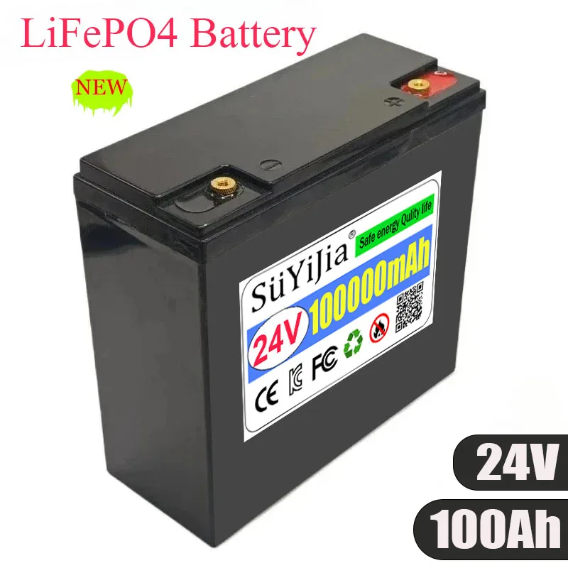 24V LiFePO4 Lithium Battery 100Ah Capacity Built-in 200A BMS 6000 Deep Cycles Perfect for Camping Solar Home Backup