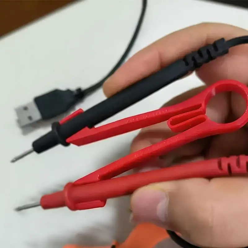 2/10pcs One-Handed Multimeter Probe Holder - Red/Black/White Test Lead Clip for Electricians, Free Your Hand for Soldering