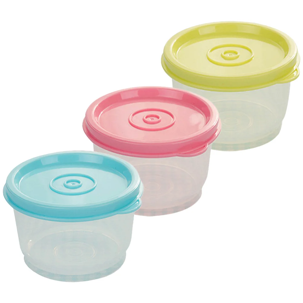 

3 Pcs Small Crisper Box Fridge Food Storage Container with Cover Fresh Stackable Refrigerator Freezer Organizer For