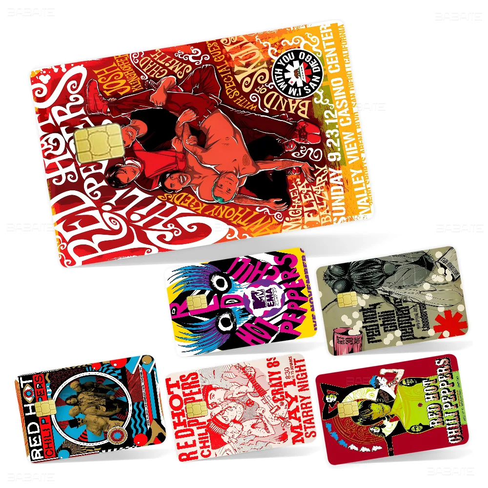 

R-Red Hot-Chili Peppers Anime Anime Cartoon Bear Skin Sticker Film Tape Case For Big Credit Debit Card Front Side