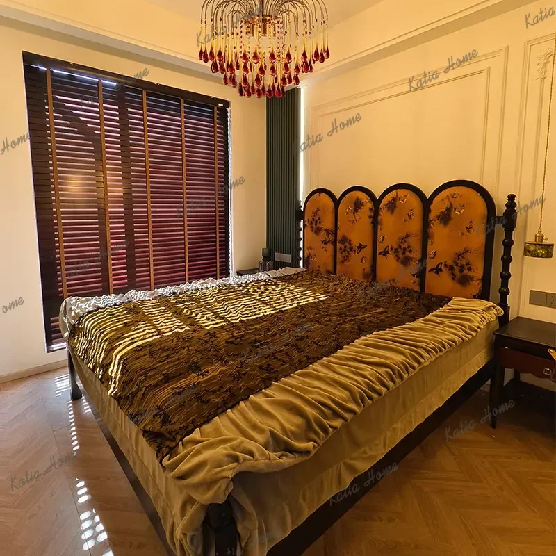 Best Sellers Italian Modern Double Bed Luxury Brown Designs King Size Double Bed Bedrooms Storage Wooden Camas De Dormitorio Hom