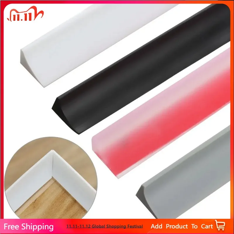 

1PC Self-Adhesive Silicone Water Retaining Strip Bathroom Water Stopper Bendable Door Bottom Sealing Strip Shower Dam Barrier