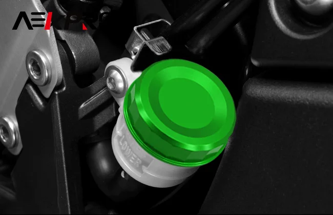 ZX6R ZX10R Motorcycle CNC Rear Brake Fluid Master Cylinder Cover Reservoir Oil Tank Cap Protection For ZX-6R ZX-10R zx-6r zx-10r