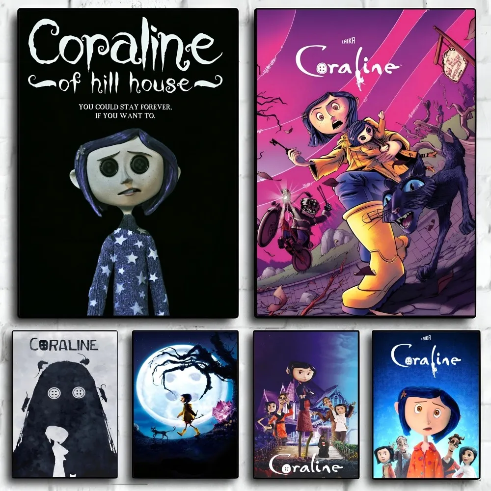 

Anime C-Coraline Poster Paper Print Home Living Room Bedroom Entrance Bar Restaurant Cafe Art Painting Decoration