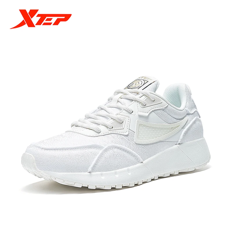 Xtep 70s Women Sneakers Fashion White Shoes Lace Up Sport Shoes Outdoor Jogging Walking Comfortable Casual Shoes 878318320028