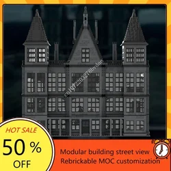 4064PCS Customized MOC Malfoy Manor Harries street view Model Building Blocks Bricks Set Children birthday toys Christmas gifts