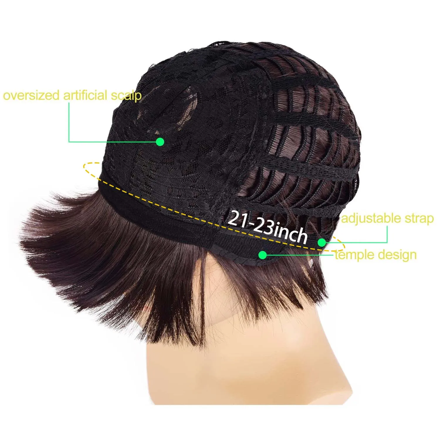 Synthetic Short Brown Mushroom Cosplay Wig for Men, Bowl Cut Hair,Anime Retro Wig, Suitable for Movies, Party,Multi-colored Wig image 5