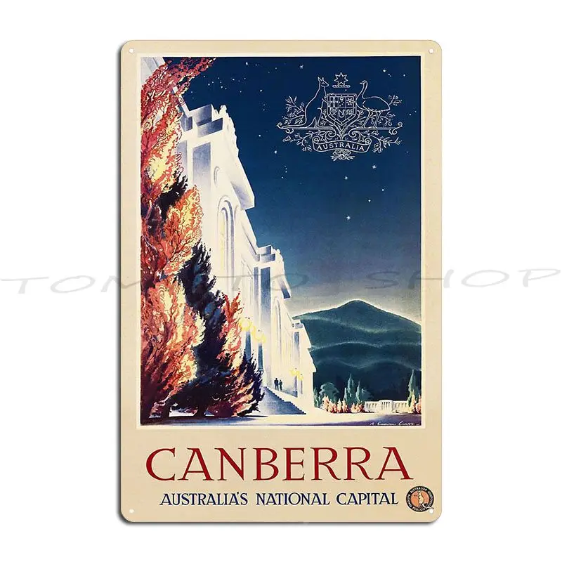 Visit Canberra Australia S National Capital Vintage Metal Plaque Poster Customize Wall Mural Club Plaques Design Tin Sign Poster