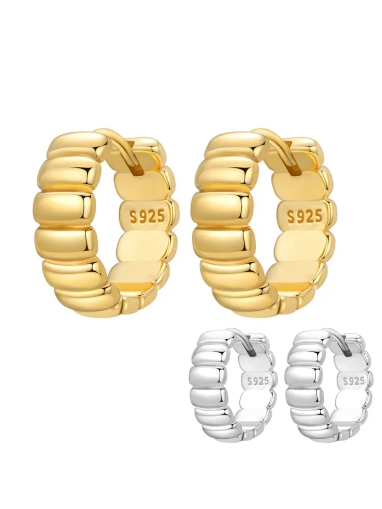Orstarry S925 Sterling Silber 18k Gold Moderne Quadratische Ohrringe Creolen Für Frauen Schmuck Original Trendy Jahrestag Geschenke