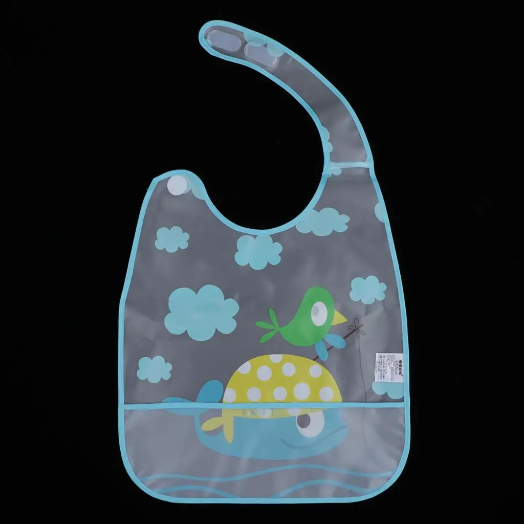 Adult Eating Bib with Food Catcher Easy Clean Waterproof Protector for Elderly Dining