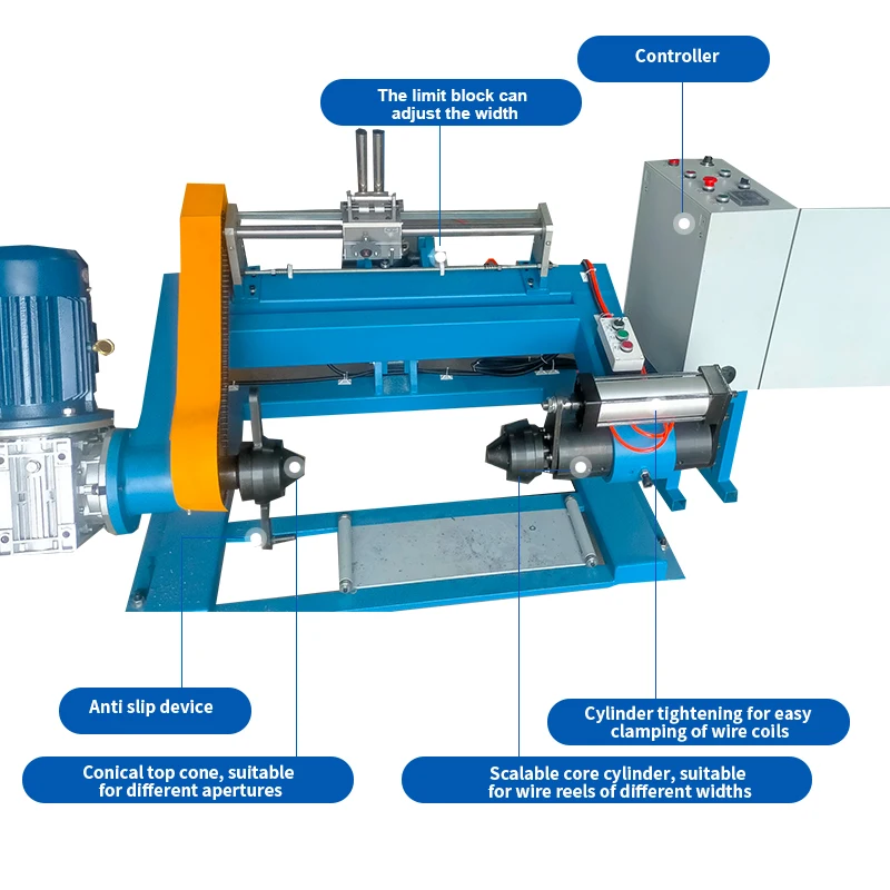 QP1400MM Shaftless Motorized Take-Up & Pay-Out Machinery Wire Layer Winding Machine Spool Machine Rewind