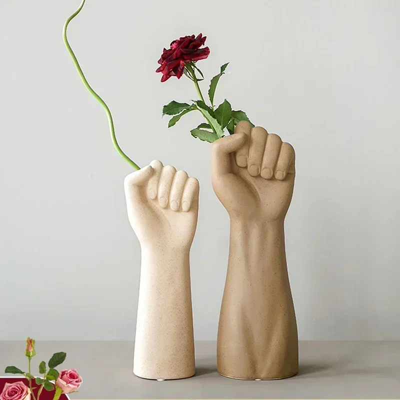 

Nordic Style One Hand Flower Vase Modern Home Office Decor Of Creative Floral Composition Living Room Ornament Ceramics Vase P31