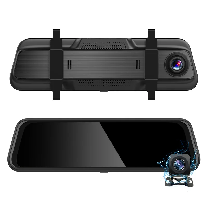 

24h rearview android wifi dual channel gps dvr in the dash car cam video camera mirror dash cam front and rear 4k car black box