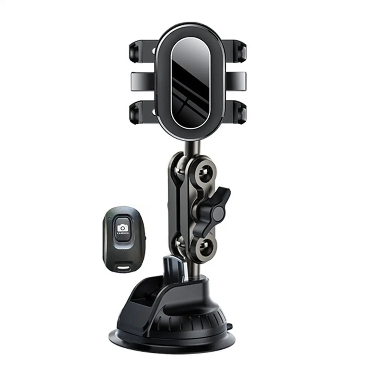[T28C] Car Phone Holder Car 2-in-1 Strong Suction Cup Multi Angle Adjustable Aluminum Alloy Clip Holder,A