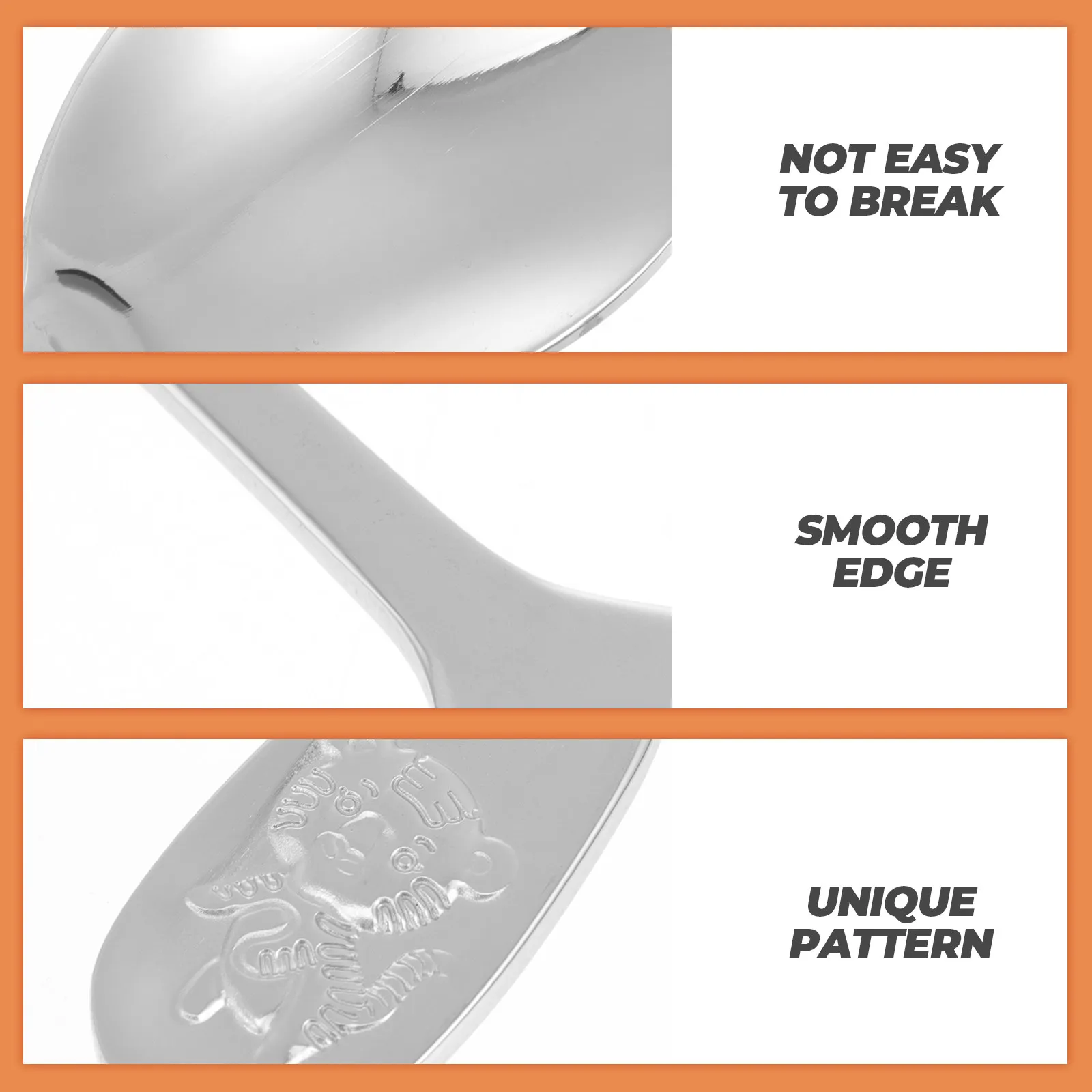 

2Pcs Year of The Tiger Stainless Steel Food Spoons Creative Household Tableware Dessert Scoops Coffee Scoops Mixing Stirring