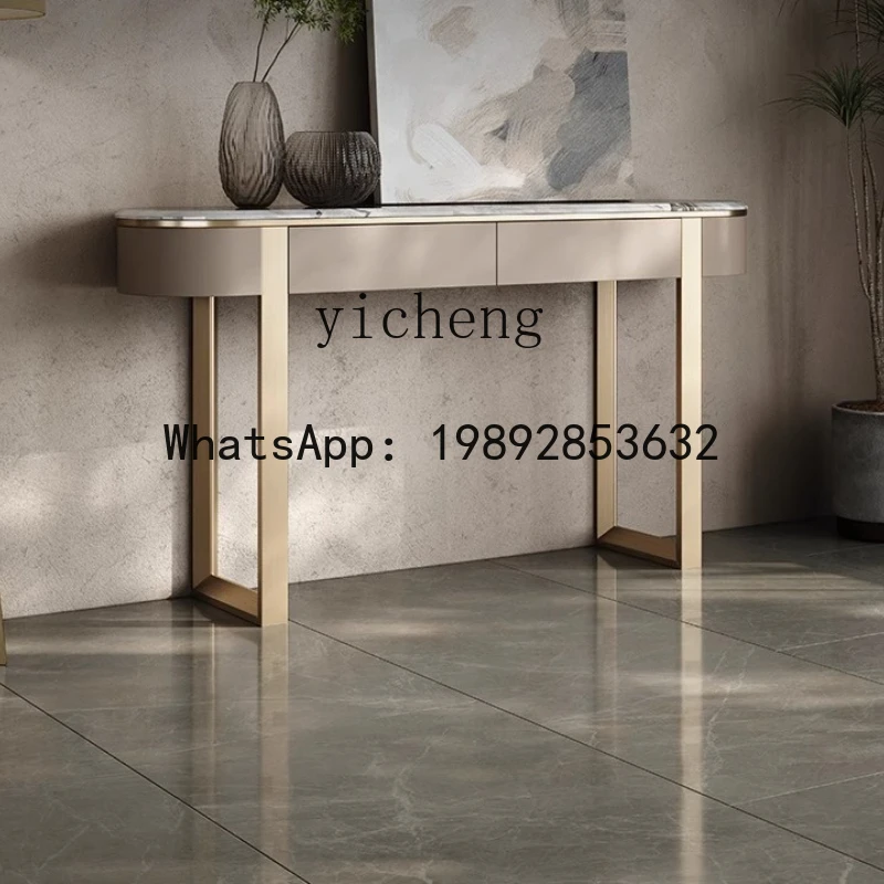 ABC  marble entrance high-end living room corridor against the wall rock slab entrance decorative cabinet