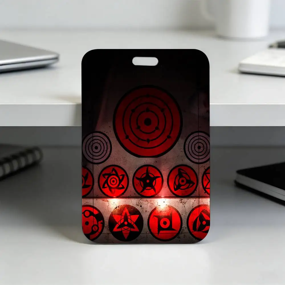 Anime N-NARUTO Akatsuki Itachi Sharingan Transparenter Kartenhalter Mitarbeiter Plastik-Schiebeabdeckung Schlüsselband Arbeits-Geschäfts-ID-Tasche Bus – Detail 16