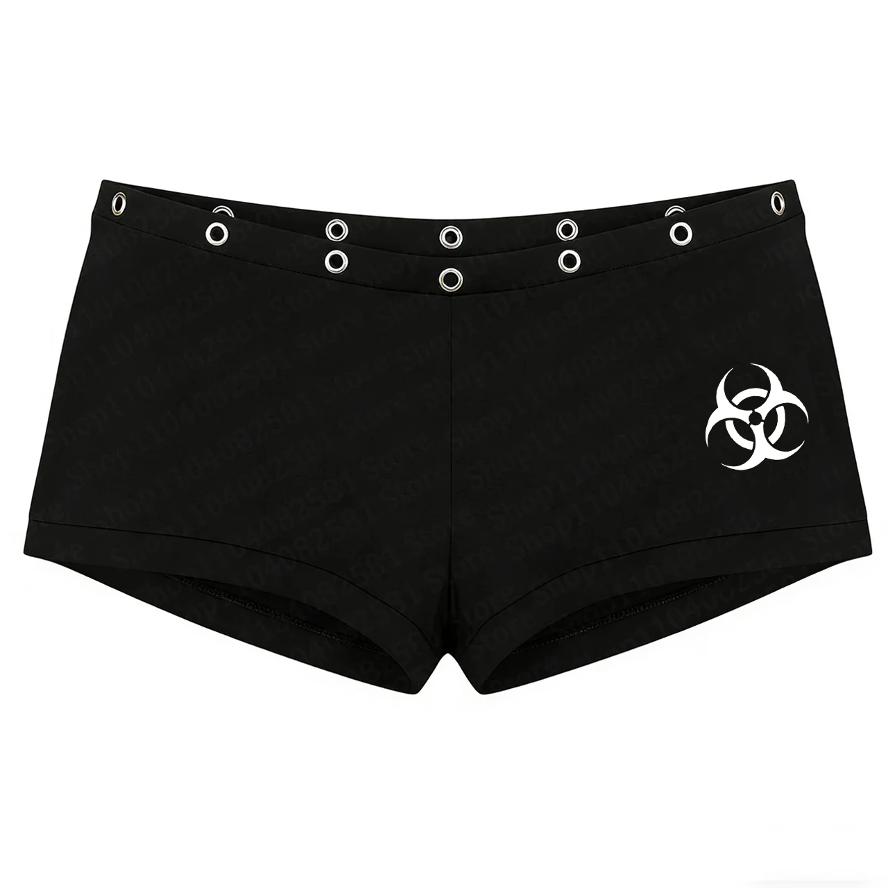 Gothic style garbage rock American fashion Y2K shorts with rivet design hip-hop chic print street wear punk hot pants retro