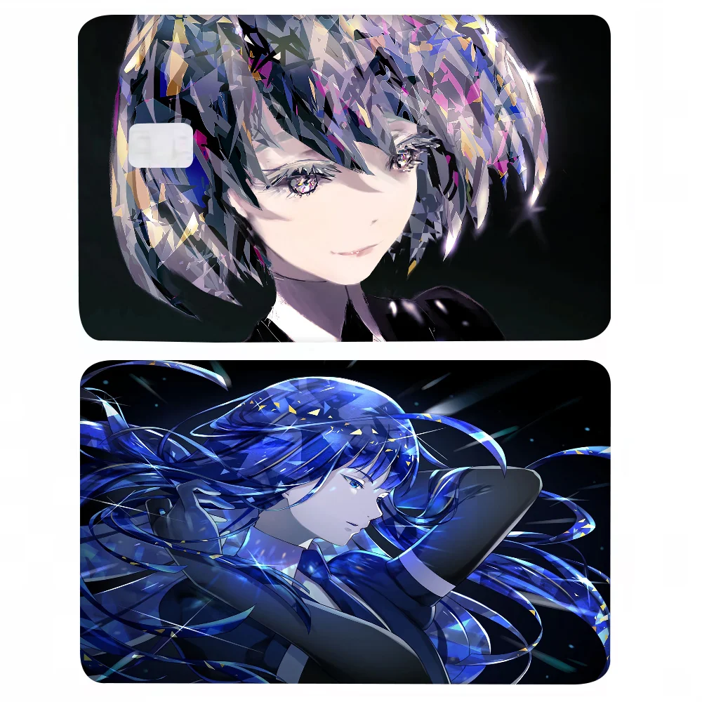 أرض لامعة 1 مجموعة من 4 قطعة بطاقة الائتمان ملصقات الجلد لبطاقة البنك VISA ملصق مضاد للمياه المضادة للخدش النساء هدية #2