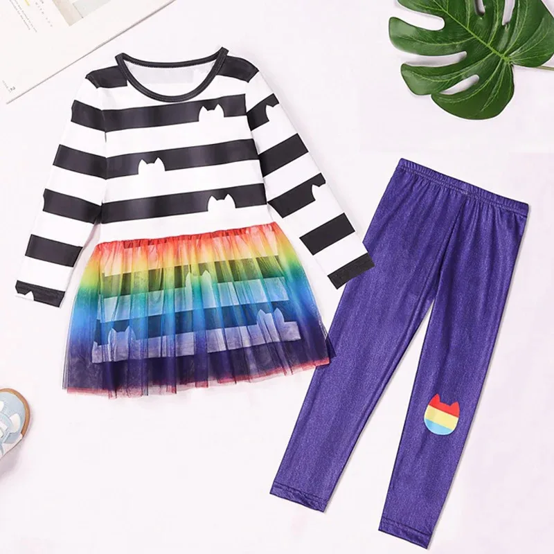 誕生日パーティー仮装ガビーのドールハウス長袖トップス+パンツセット女の子ガビー猫カーニバルコスプレ衣装