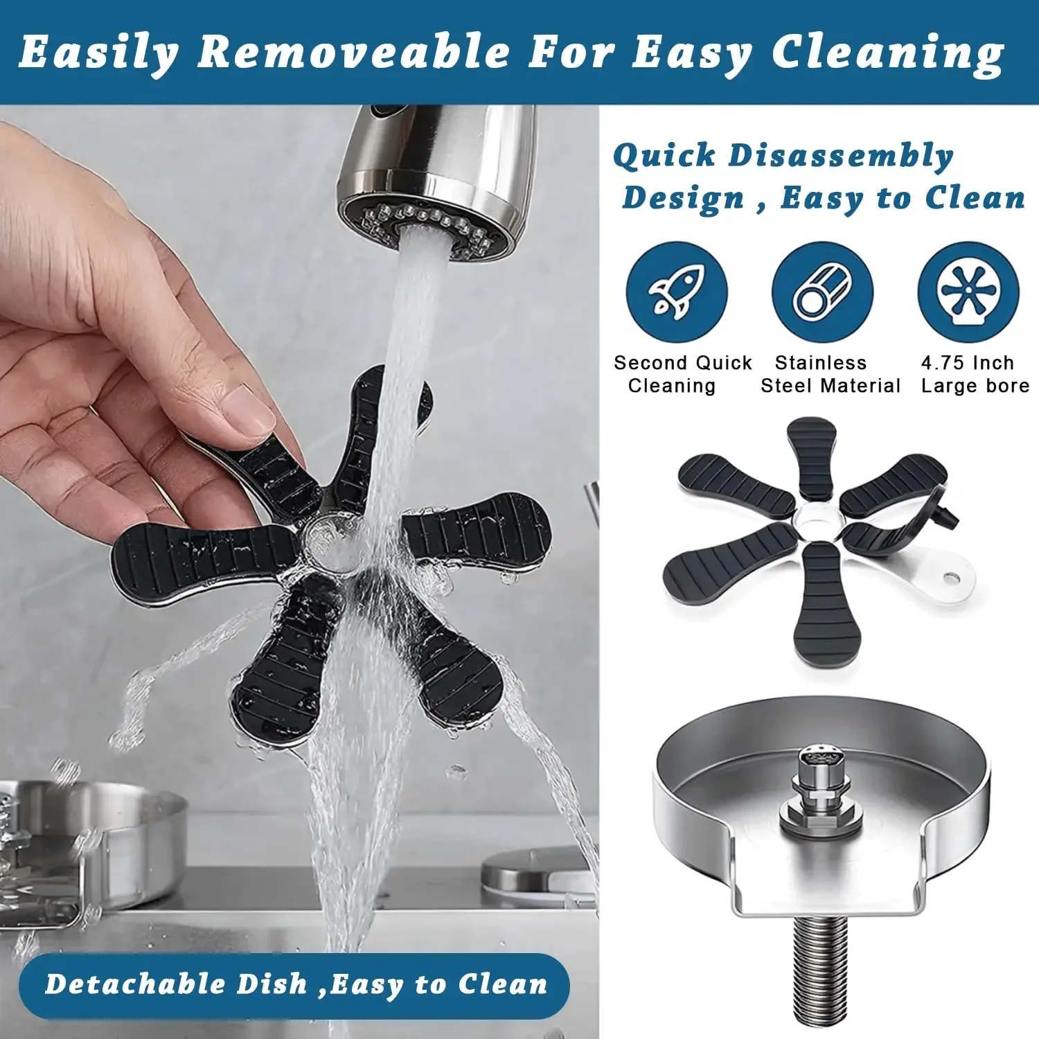 Glass Rinser, Kitchen Sink Bottle Washer, Cup Cleaner, Bar Kitchen Sink Accessories, Made of Stainless Steel, Can Be Used in Res