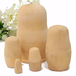 Desk Ornaments DIY Office Home Decoration Unpainted Matryoshka Doll Russian Nesting Dolls Blank Wooden Embryos Matrioska Dolls