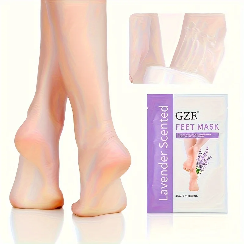 GZE Fußpeeling-Maske, hautpeelingende Fußmasken für trockene, raue, rissige Füße, Fersen, Hornhaut, Entferner abgestorbener Haut – Fußpeeling-Maske – Detail 1